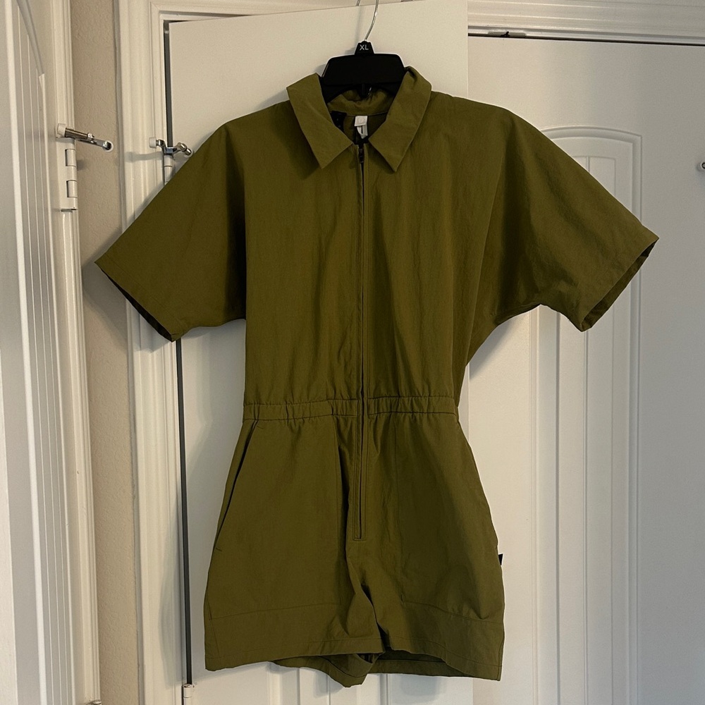 Lululemon Athletica Khaki Short Sleeve Jumpsuit